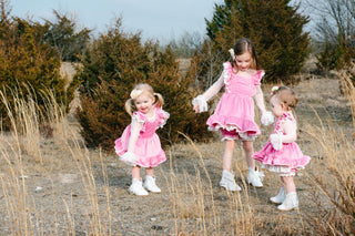 Pink Velvet Pinafore