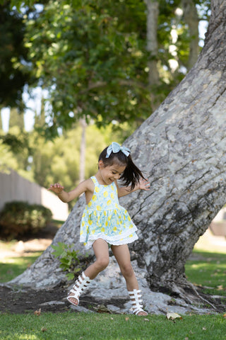 Lemon Drop-Skirted Romper