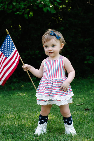 Striped Skirted Romper-Miss American Girl 2.0