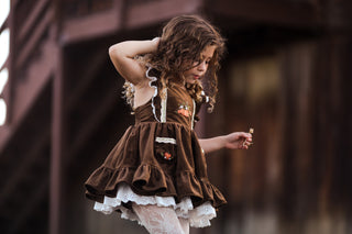 Pumpkin Harvest Velvet Pinafore and Bloomer Shorts