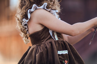 Pumpkin Harvest Velvet Pinafore and Bloomer Shorts