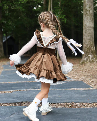 Pumpkin Harvest Velvet Pinafore and Bloomer Shorts