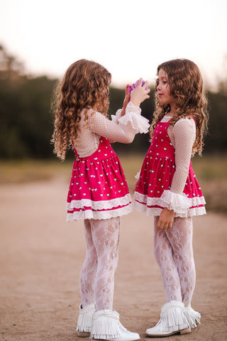 Sweet Love Hearts Skirted Romper
