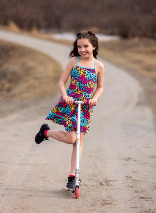 Neon Safari Splash Activewear Dress **Pre-Order** In production ships Mid-End of May**