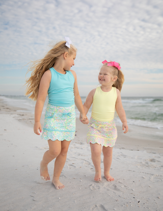 Neon Glow Tank and Skort- Blue