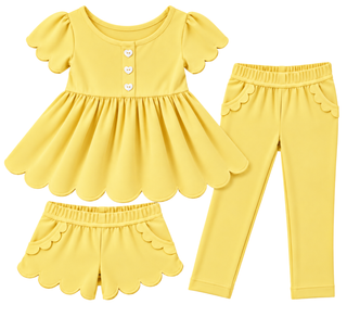 Luxe Cotton Knit Scalloped 3 Piece Set **Pre-Order ETA Mid January**