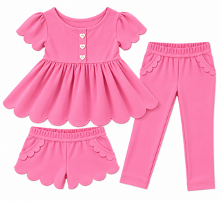Luxe Cotton Knit Scalloped 3 Piece Set **Pre-Order ETA Mid January**