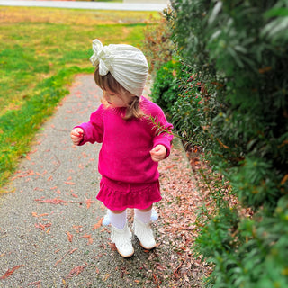 Pink Knit Sweater- Multi-Colored Speckled