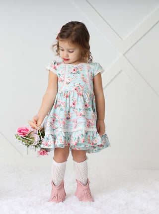 Tea Blossom Twirl Dress-Ready to Ship!