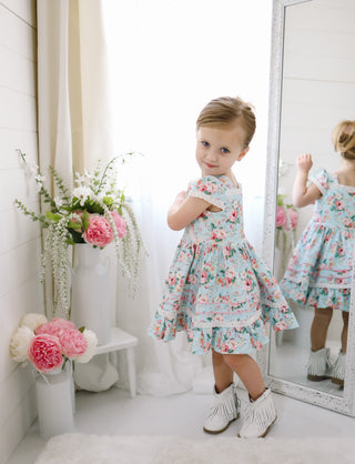 Tea Blossom Twirl Dress-Ready to Ship!