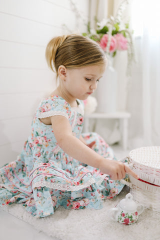 Tea Blossom Twirl Dress-Ready to Ship!