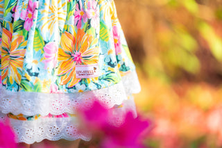Tropical Blooms Skirted Romper