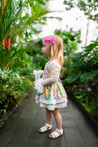 Tropical Blooms Skirted Romper