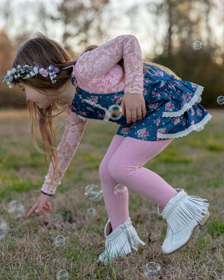 Summer Chambray Bouquet Overalls-READY TO SHIP