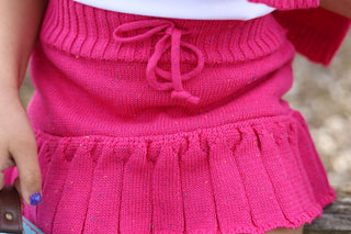 Pink Skirt Knitted Multi-Colored Speckled