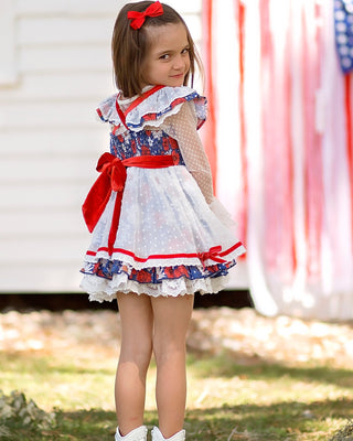 Red, White, and Blooms Tunic Set