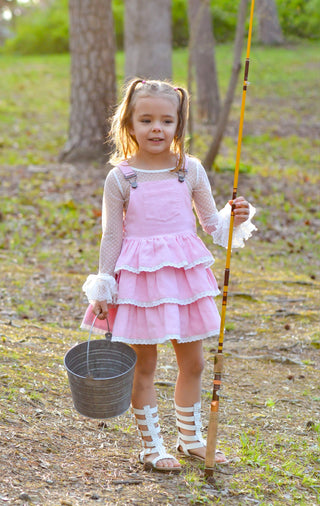 Blissfully Pink Overalls Dress