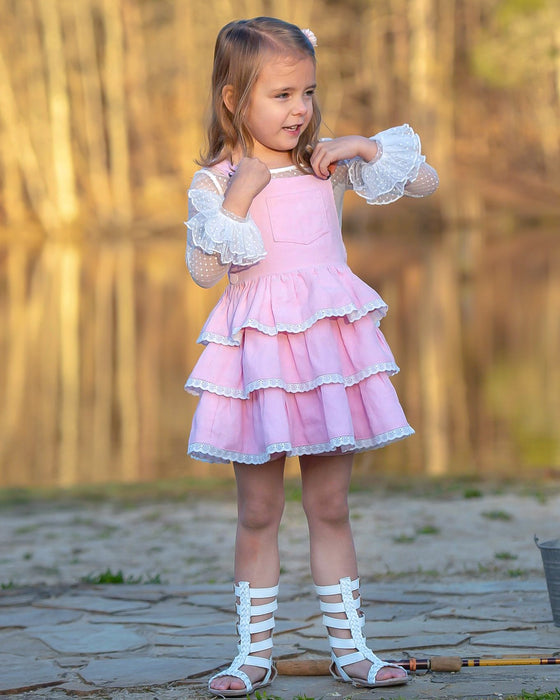 Blissfully Pink Overalls Dress
