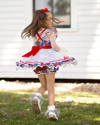 Red, White, and Blooms Tunic Set