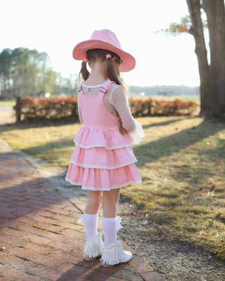 Blissfully Pink Overalls Dress