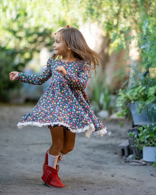 Forever Blooms- Navy Twirl Dress Set