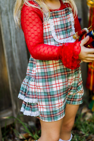Yuletide Plaid Overalls