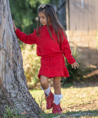 Crimson Confetti Skort