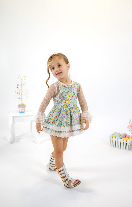 Bunny Blossom Skirted Romper