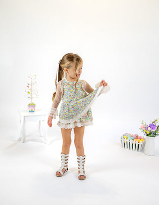 Bunny Blossom Skirted Romper