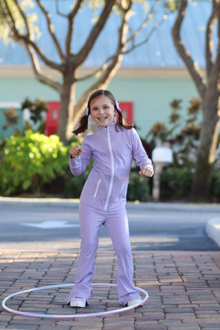 Purple Power Full Zip Up Jacket and Flair Pants