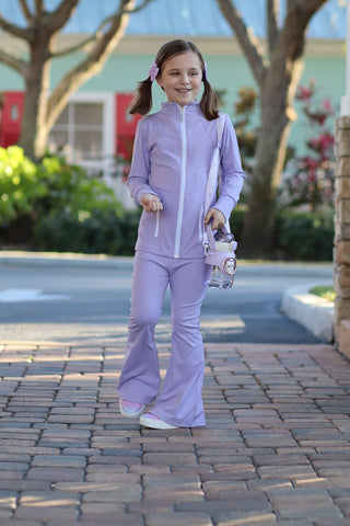 Purple Power Full Zip Up Jacket and Flair Pants