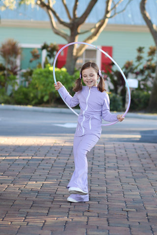 Purple Power Full Zip Up Jacket and Flair Pants