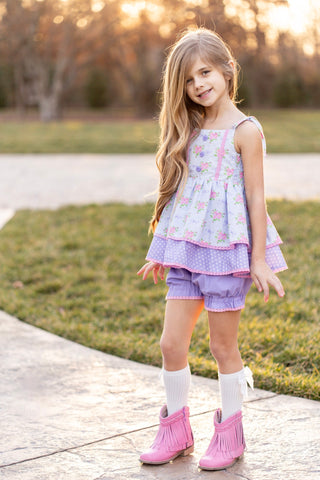 Lilac Lace & Bows Tunic-Ready to ship