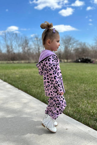 Lilac Leopard Jogger Set-Ready to ship