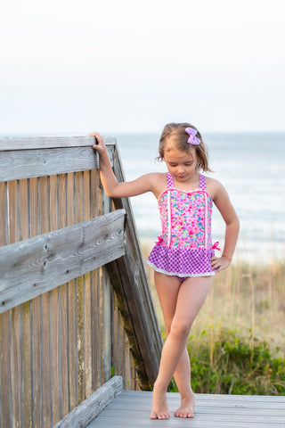 Pink Splash Garden One Piece Swim **Already in Production, ETA Early June**