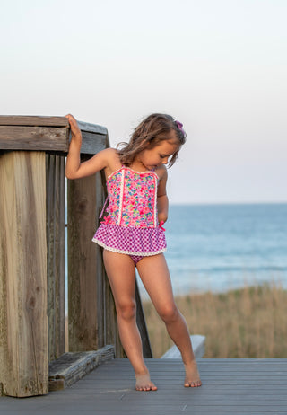 Pink Splash Garden One Piece Swim **Already in Production, ETA Early June**
