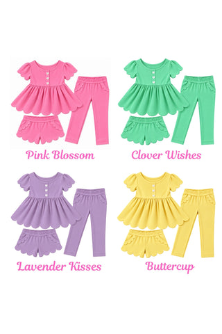 Luxe Cotton Knit Scalloped 3 Piece Set **Pre-Order ETA Mid January**