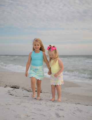Neon Glow Tank and Skort- Blue