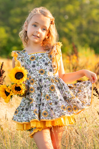 Sunflower Fields Pinafore Set