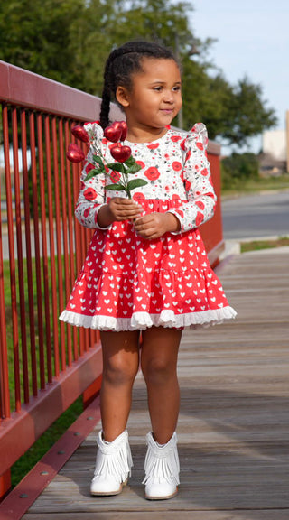 Roses & Heart Twirl Dress