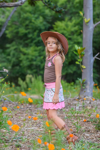 Blushing Wild Horses 2-Piece Scalloped Skort Set - READY TO SHIP