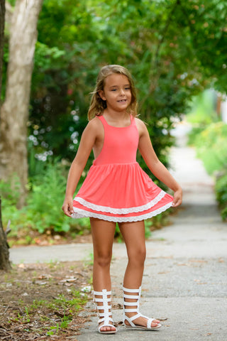 Coral Sunset Bamboo Basics Romper