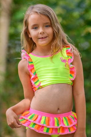 Neon Flamingo Pop 3 Piece Swim Set
