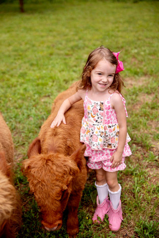 Country Charm Farmyard Friends Tunic Set- Ready to ship