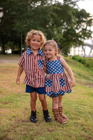 Vintage Stars and Stripes Boy Shirt