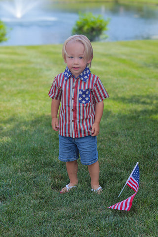 Vintage Stars and Stripes Boy Shirt