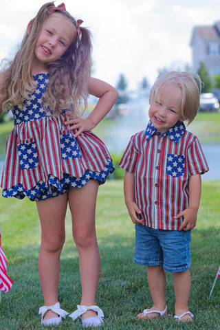 Vintage Stars and Stripes Boy Shirt