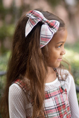 Winter Plaid Bow - READY TO SHIP