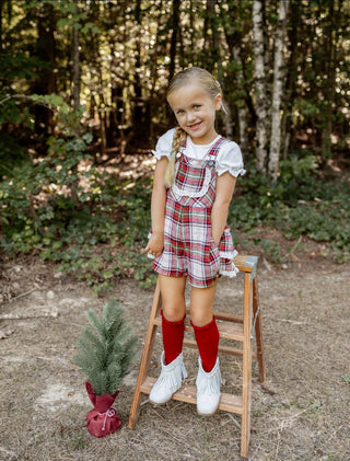 Winter Plaid Overalls - READY TO SHIP