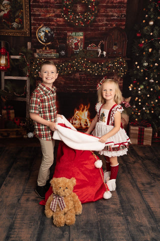 Beary Merry Christmas Boys Tartan Plaid Shirt- ** Pre-Order ETA Early-Mid Nov.**